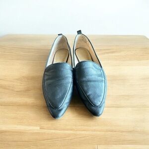 Franco Sarto Black Leather Flats 8.5